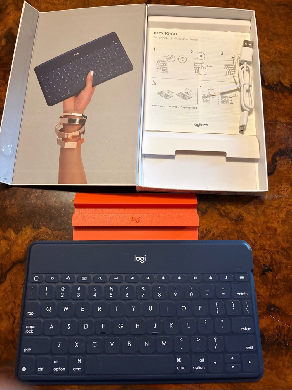 Logitech navy blue Bluetooth keys to go keyboard ultra light
